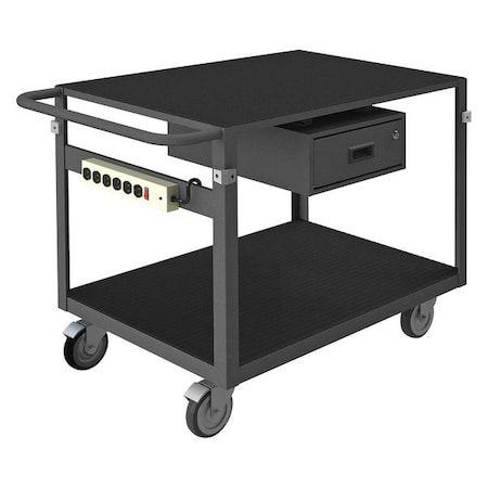 Instrument Cart with Flush Metal Shelves, Steel, 1, 000 lb Load Capacity, 2 Shelves, 78 1/2 in L MPN:IC2436311DRPS4SW5PO95