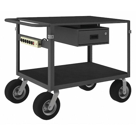 Instrument Cart with Flush Metal Shelves, Steel, 1, 200 lb Load Capacity, 2 Shelves, 60 in L MPN:IC24481DRPS8SPN95