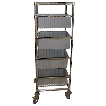 Steel Vertical Rack-Style Compartmentable Bin Cart, 41