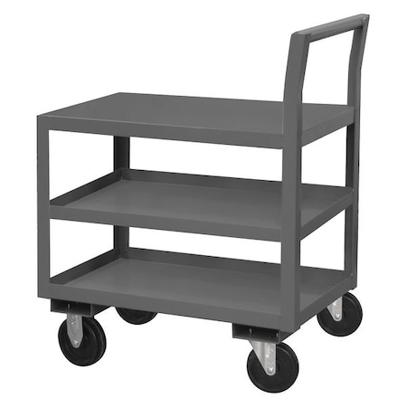 Low-Profile Utility Cart with Lipped & Flush Metal Shelves, Steel, 1, 400 lb Load Capacity, 43 in L MPN:LDO-243639-3-5PO-95
