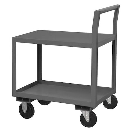 Low-Profile Utility Cart with Lipped & Flush Metal Shelves, Steel, 1, 200 lb Load Capacity, 44 in L MPN:LDO-243640-2-4PU-08T