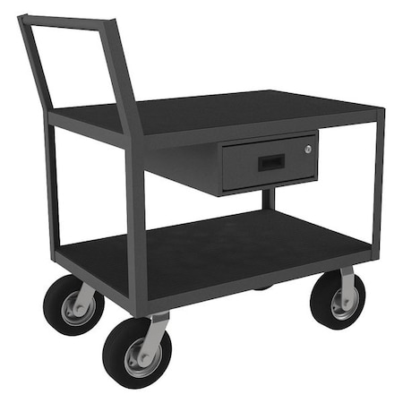 Low-Profile Instrument Cart with Flush Metal Shelves, Steel, 1, 200 lb Load Capacity, 2 Shelves MPN:LDO-243641-2-1DR-8SPN-95