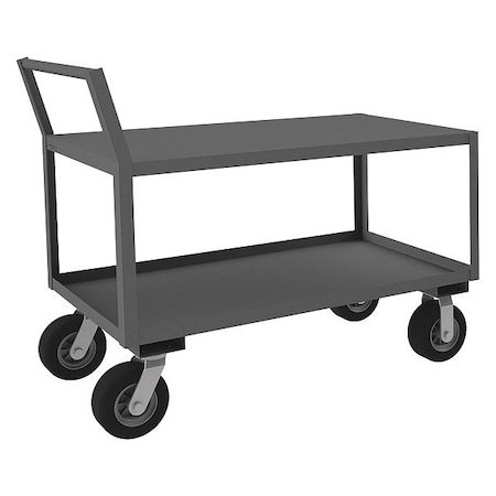 Low-Profile Utility Cart with Lipped & Flush Metal Shelves, Steel, 1, 200 lb Load Capacity, 52 in L MPN:LDO-244841-2-8SPN-95