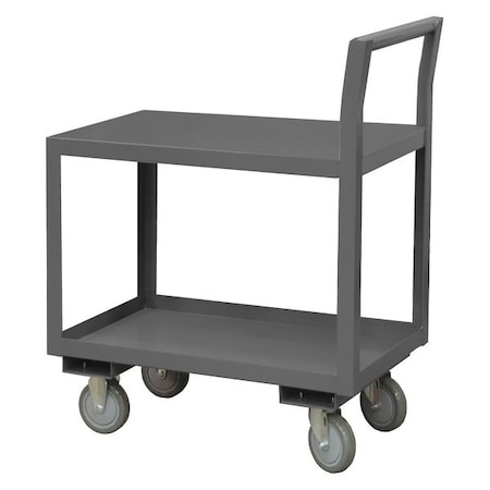Low-Profile Utility Cart with Lipped & Flush Metal Shelves, Steel, 1, 400 lb Load Capacity, 48 in L MPN:LDO-3036-2-5PO-95