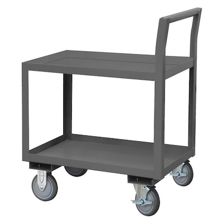 Low-Profile Utility Cart with Lipped Metal Shelves, Steel, 1, 200 lb Load Capacity, 2 Shelves MPN:LDO-304836-2-ALU-95