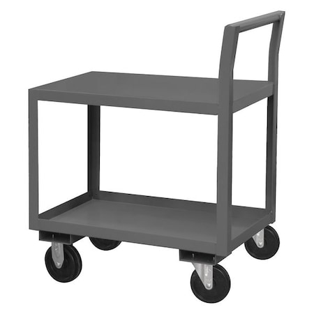 Low-Profile Utility Cart with Lipped & Flush Metal Shelves, Steel, 1, 400 lb Load Capacity, 52 in L MPN:LDO-304839-2-5PO-95