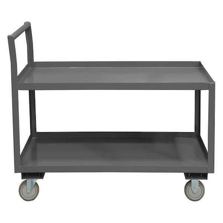 Low-Profile Utility Cart with Lipped Metal Shelves, Steel, 1, 200 lb Load Capacity, 2 Shelves MPN:LDO-3060-2-ALU-95