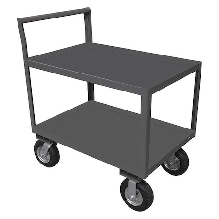 Low-Profile Instrument Cart with Lipped Metal Shelves, Steel, 1, 200 lb Load Capacity, 2 Shelves MPN:LIC-2436-2-ALU-95