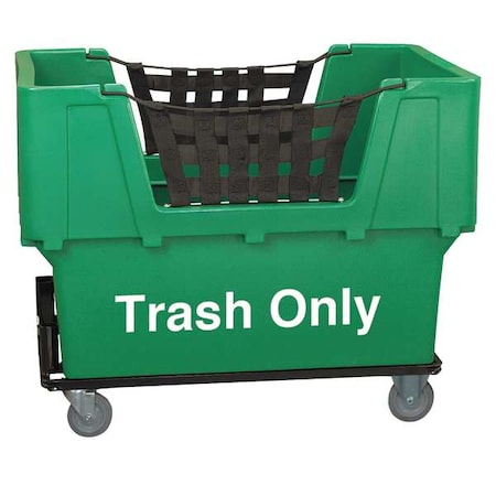 Material Handling Cart, Green, Trash Only MPN:N1017261-GREEN-TRASH