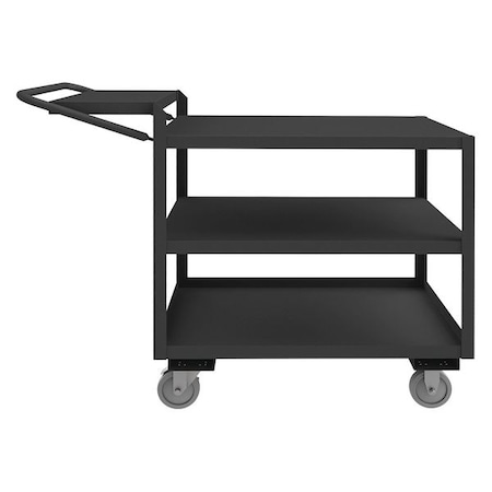 Order-Picking Utility Cart with Lipped & Flush Metal Shelves, Steel, 1, 200 lb Load Capacity MPN:OPCFS-2436-3-BLU-95