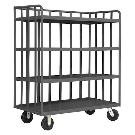 Single-Side-Access Slat-Wall Metal Stock Truck, Steel, 3, 600 lb Load Capacity, 4 Shelves MPN:OPT-4830-95
