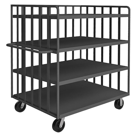 Single-Side-Access Slat-Wall Metal Stock Truck, Steel, 3, 000 lb Load Capacity, 4 Shelves MPN:OPT-4836-4-6PH-95
