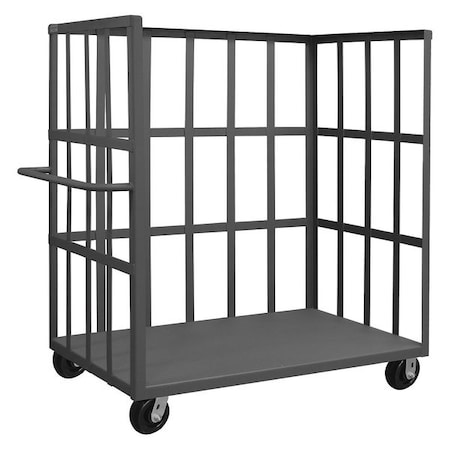 14 ga. Steel 3 Sided Slat Stock Cart 3000 lb. Capacity, 78-1/2