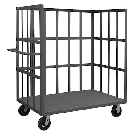 14 ga. Steel 3 Sided Slat Stock Cart 2000 lb. Capacity, 66-1/2