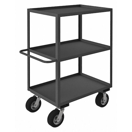 Utility Cart with Lipped Metal Shelves, Steel, 1, 200 lb Load Capacity, 3 Shelves, 54 1/2 in L MPN:RICNM-243645-3-ALU-95
