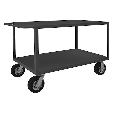 Utility Cart with Flush Metal Shelves, Steel, 1, 200 lb Load Capacity, 2 Shelves, 52 in L MPN:RICNM-2448-2-95