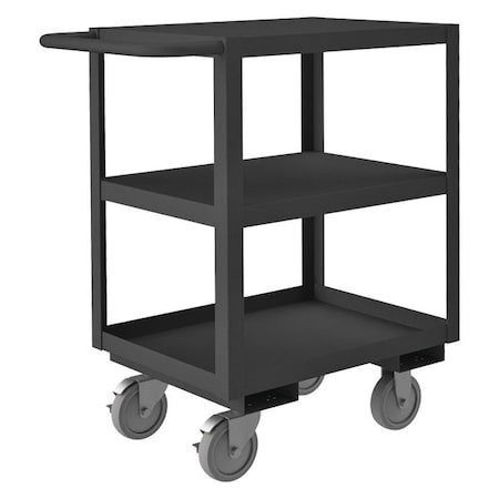 Utility Cart with Lipped & Flush Metal Shelves, Steel, 1, 200 lb Load Capacity, 3 Shelves, 30 in L MPN:RSC-182435-3-BLU-95