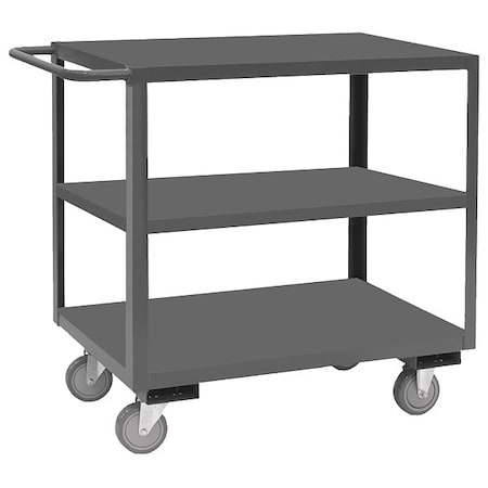 Utility Cart with Flush Metal Shelves, Steel, 1, 200 lb Load Capacity, 3 Shelves, 36 1/4 in L MPN:RSC-1830-3-ALD-95