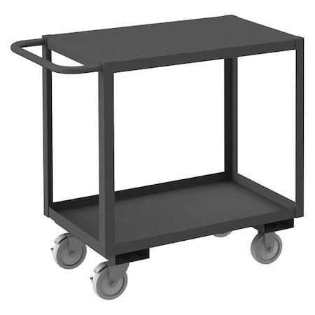 Utility Cart with Lipped & Flush Metal Shelves, Steel, 1, 200 lb Load Capacity, 2 Shelves, 38 in L MPN:RSC-183235-2-TLD-95