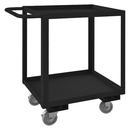 Utility Cart with Lipped Metal Shelves, Steel, 1, 200 lb Load Capacity, 2 Shelves, 42 in L, 37 in H MPN:RSC-183633-2-4PU-08T
