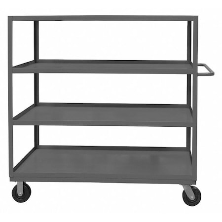 Utility Cart with Lipped Metal Shelves, Steel, 3, 000 lb Load Capacity, 4 Shelves, 39 in L, 40 in H MPN:RSC-2436-4-3K-95