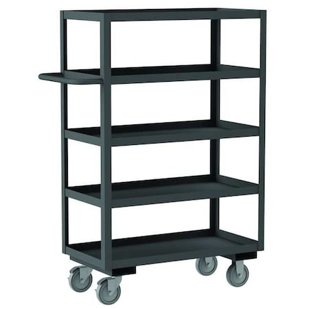Utility Cart with Lipped Metal Shelves, Steel, 1, 200 lb Load Capacity, 5 Shelves, 42 1/4 in L MPN:RSC-2436-5-95