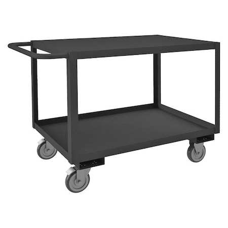 Utility Cart with Lipped & Flush Metal Shelves, Steel, 1, 200 lb Load Capacity, 2 Shelves, 30 in H MPN:RSC-243630-2-TLD-6PO-95