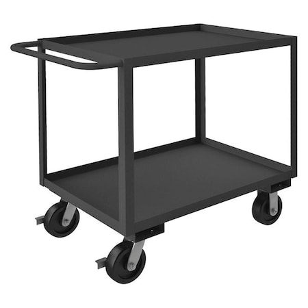 Utility Cart with Lipped Metal Shelves, Steel, 3, 000 lb Load Capacity, 2 Shelves, 66 1/2 in L MPN:RSC-243636-2-3K-6PHSB-95