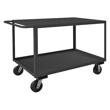 Utility Cart with Lipped & Flush Metal Shelves, Steel, 3, 000 lb Load Capacity, 2 Shelves, 36 in H MPN:RSC-243636-2-3K-TLD-95