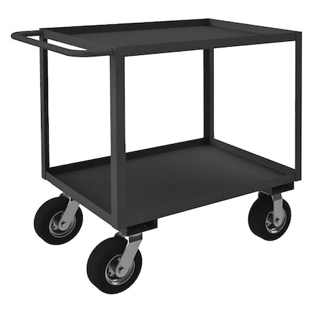 Utility Cart with Lipped Metal Shelves, Steel, 1, 200 lb Load Capacity, 2 Shelves, 75 1/2 in L MPN:RSC-243639-2-8PN-95