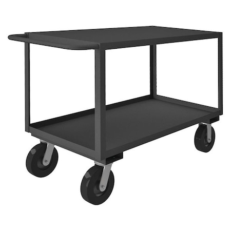 Utility Cart with Lipped & Flush Metal Shelves, Steel, 3, 000 lb Load Capacity, 2 Shelves, 52 in L MPN:RSC-244836-2-TLD-8PO-95