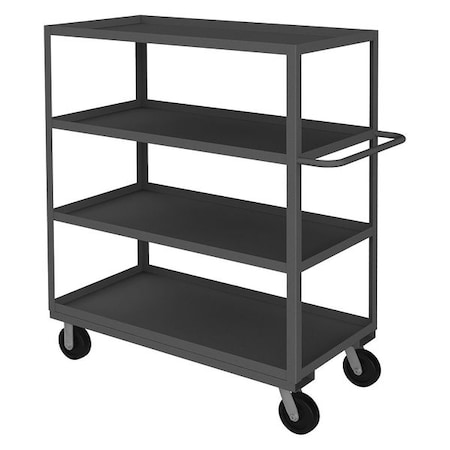 Utility Cart with Lipped Metal Shelves, Steel, 3, 000 lb Load Capacity, 4 Shelves, 52 in L MPN:RSC-244860-4-3K-95