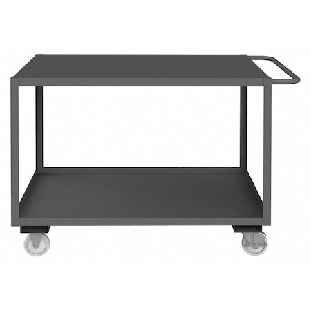 Utility Cart with Lipped & Flush Metal Shelves, Steel, 1, 200 lb Load Capacity, 2 Shelves MPN:RSC-3048-2-TLD-95