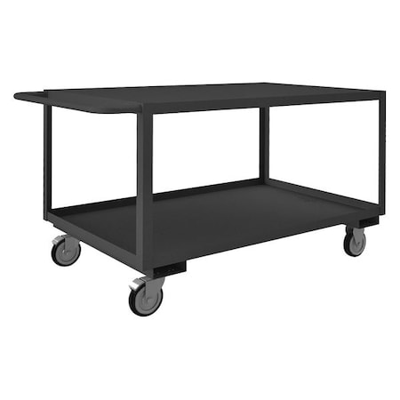 Utility Cart with Lipped & Flush Metal Shelves, Steel, 1, 200 lb Load Capacity, 2 Shelves, 52 in L MPN:RSC-304830-2-TLD-5PO-95