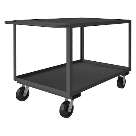 Utility Cart with Lipped & Flush Metal Shelves, Steel, 3, 000 lb Load Capacity, 2 Shelves, 52 in L MPN:RSC-304836-2-3K-TLD-95