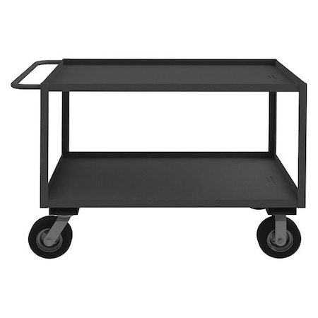 Utility Cart with Lipped Metal Shelves, Steel, 1, 200 lb Load Capacity, 2 Shelves, 54 1/2 in L MPN:RSC-304836-2-8PN-95
