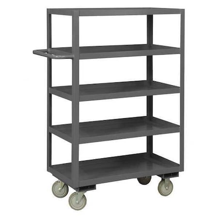 Utility Cart with Lipped Metal Shelves, Steel, 1, 200 lb Load Capacity, 5 Shelves, 66 1/2 in L MPN:RSC-3060-5-95