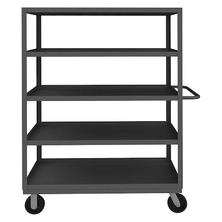 Utility Cart with Lipped Metal Shelves, Steel, 3, 000 lb Load Capacity, 5 Shelves, 66 1/2 in L MPN:RSC-306068-5-3K-95