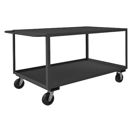 Utility Cart with Lipped & Flush Metal Shelves, Steel, 3, 000 lb Load Capacity, 2 Shelves, 48 in H MPN:RSC-366036-2-3K-TLD-95