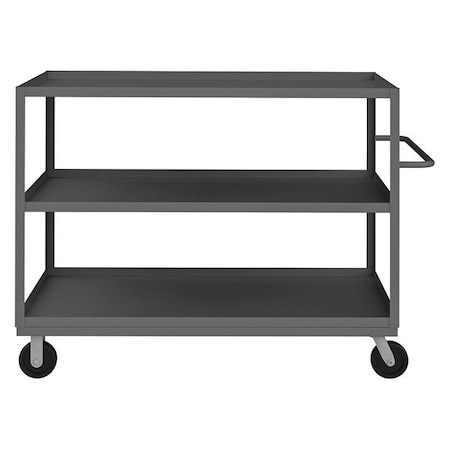 Utility Cart with Lipped Metal Shelves, Steel, 3, 000 lb Load Capacity, 3 Shelves, 66 1/2 in L MPN:RSC-366048-3-3K-6PH-95