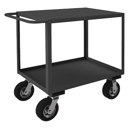 Utility Cart with Lipped & Flush Metal Shelves, Steel, 1, 200 lb Load Capacity, 2 Shelves, 56 in H MPN:RSC-367236-2-8PN-TLD-95