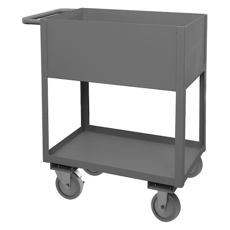 Utility Cart with Deep Lipped Metal Shelves, Steel, 1, 200 lb Load Capacity, 2 Shelves, 42 in L MPN:RSC12-1830-2-95