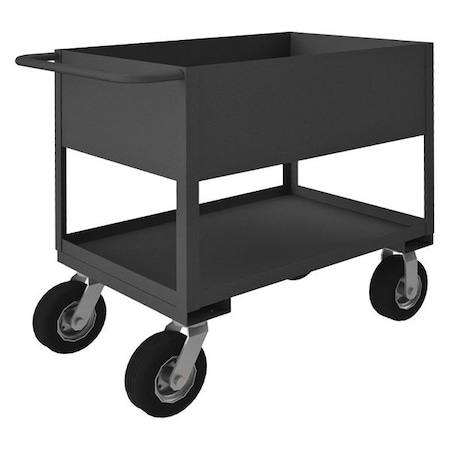 Utility Cart with Deep Lipped Metal Shelves, Steel, 1, 200 lb Load Capacity, 2 Shelves, 36 1/2 in L MPN:RSC12-243636-2-8PN-95