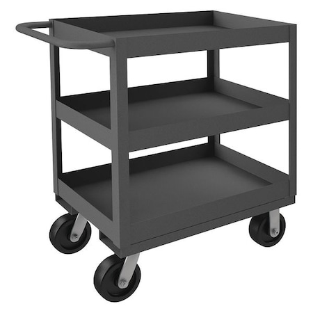 Utility Cart with Deep Lipped Metal Shelves, Steel, 3, 600 lb Load Capacity, 3 Shelves, 37 in L MPN:RSC3-1830-3-3.6K-95