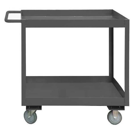 Utility Cart with Deep Lipped Metal Shelves, Steel, 1, 200 lb Load Capacity, 2 Shelves, 42 1/4 in L MPN:RSC3-1836-2-95