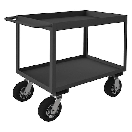Utility Cart with Deep Lipped Metal Shelves, Steel, 1, 200 lb Load Capacity, 2 Shelves, 36 1/2 in L MPN:RSC3-243636-2-8PN-95