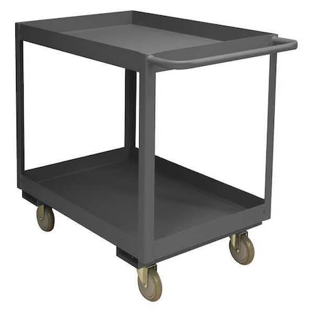 Utility Cart with Deep Lipped Metal Shelves, Steel, 3, 600 lb Load Capacity, 2 Shelves, 52 in L MPN:RSC3-2448-2-3.6K-95