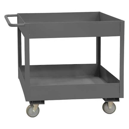 Utility Cart with Deep Lipped Metal Shelves, Steel, 1, 200 lb Load Capacity, 2 Shelves, 36 in L MPN:RSC6-1830-2-95