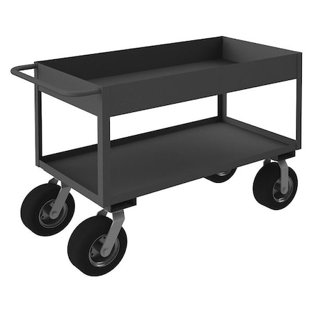Utility Cart with Deep Lipped Metal Shelves, Steel, 1, 200 lb Load Capacity, 2 Shelves, 42 1/4 in L MPN:RSC6-243636-2-10SPN-95