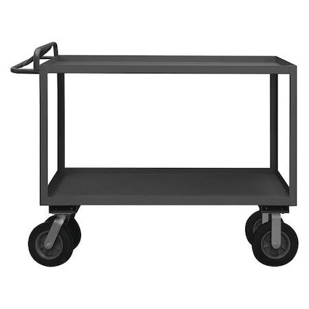 Utility Cart with Lipped Metal Shelves, Steel, 1, 200 lb Load Capacity, 2 Shelves, 36 in L, 41 in H MPN:RSCE-2430-2-8SPN-95
